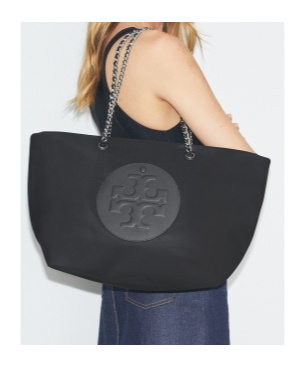 Tory Burch Large Ella Tote Bag In Black