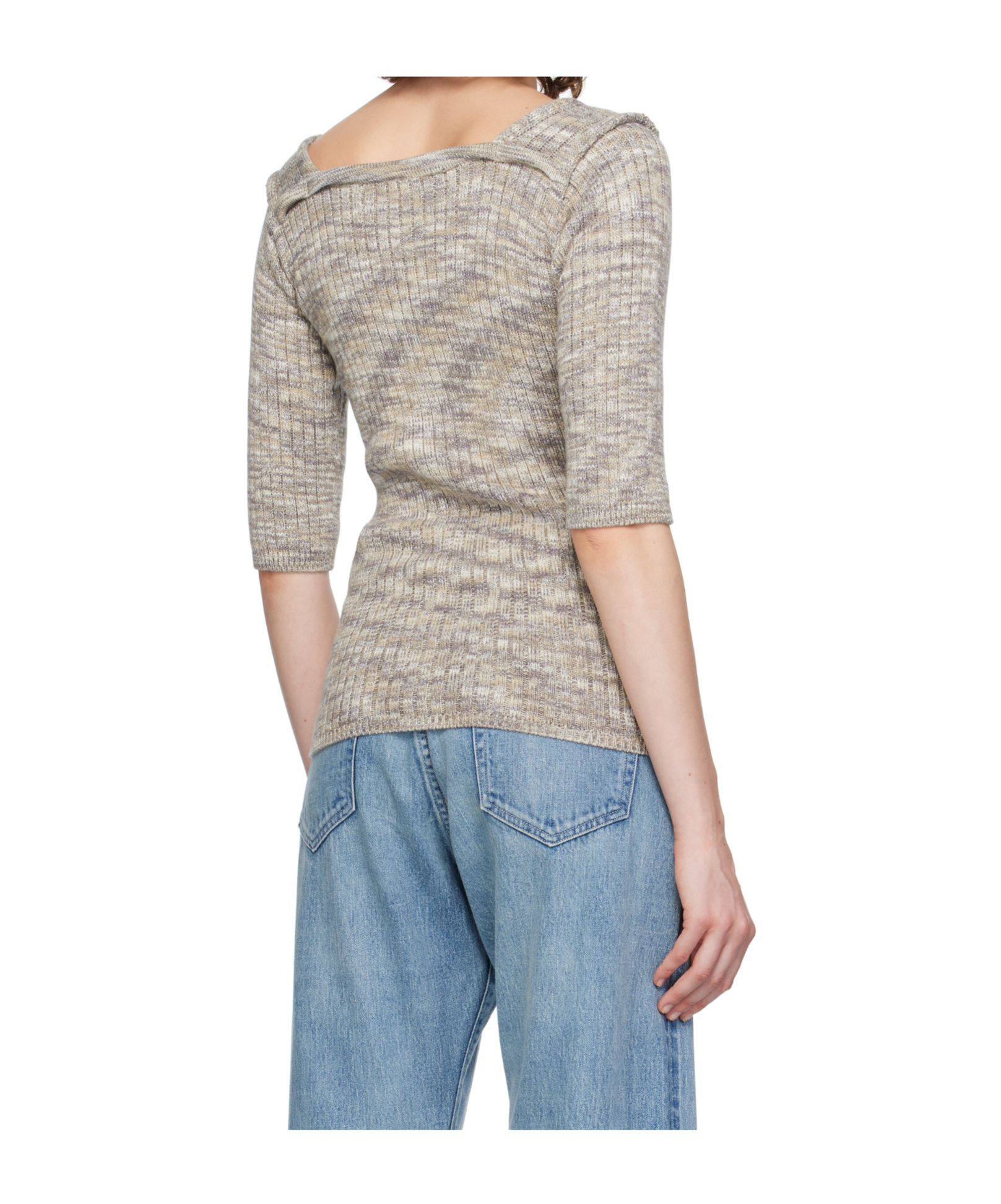 Baserange Three-quarter Sleeve Sweater In Gray