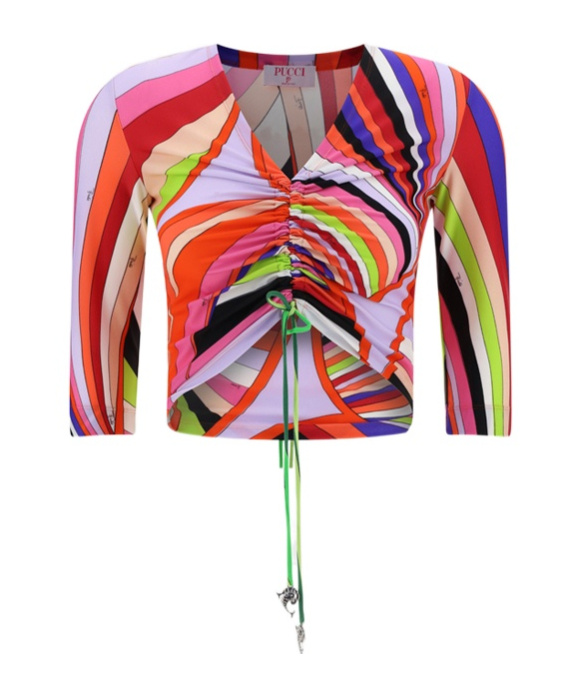 Emilio Pucci Wave-print Cropped Top