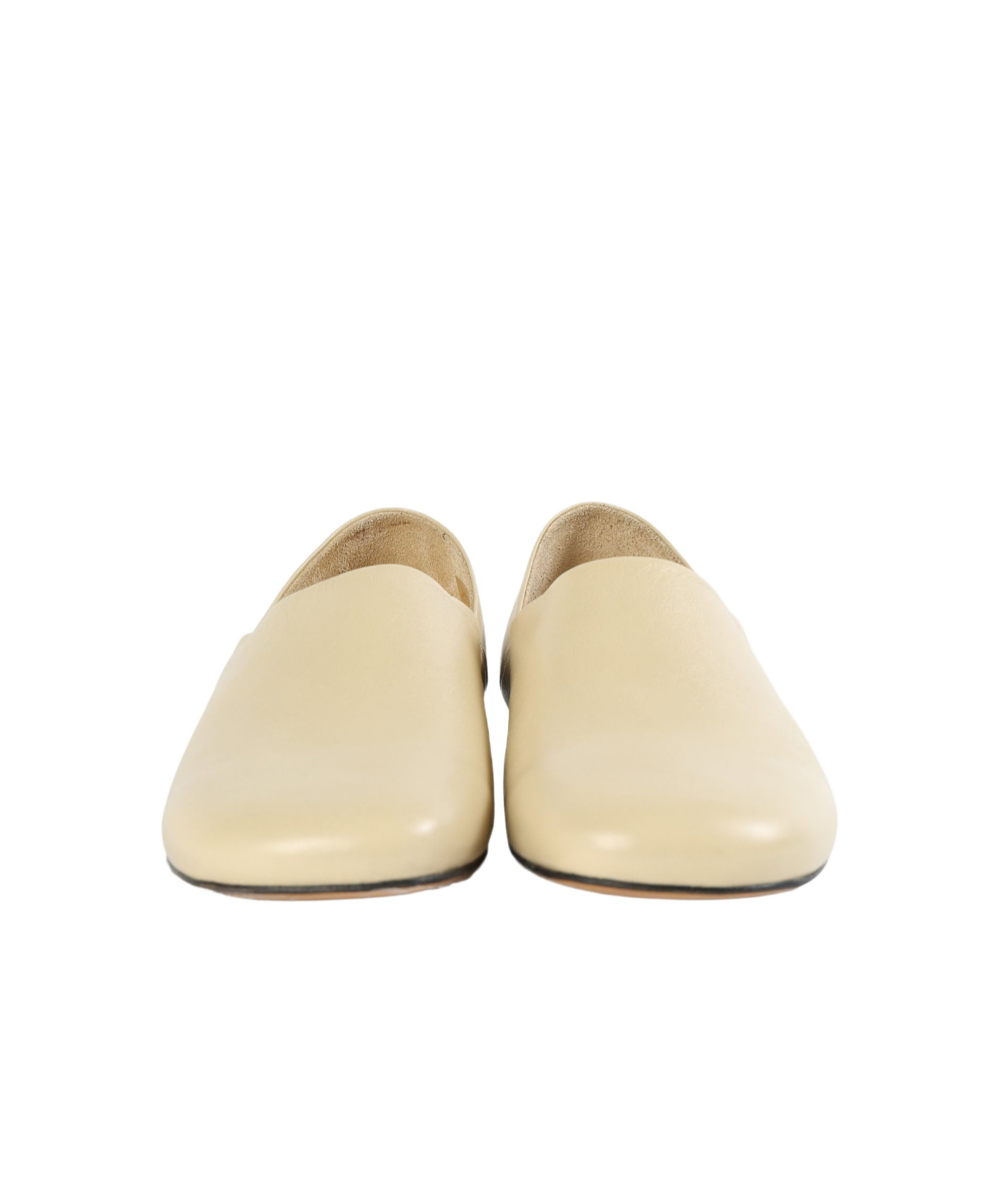 Lemaire Off-white Leather Slippers In Nude