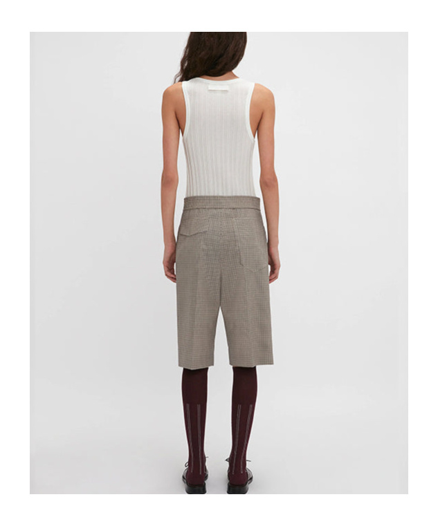 Victoria Beckham Houndstooth-pattern Tailored Shorts In Gray