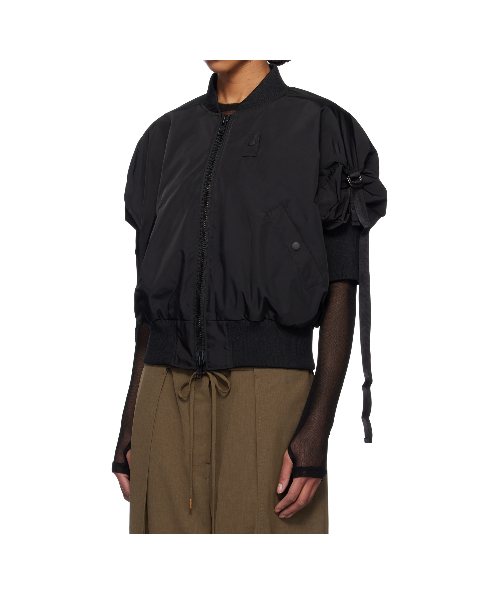 Yohji Yamamoto Short-sleeves Bomber Jacket In Black