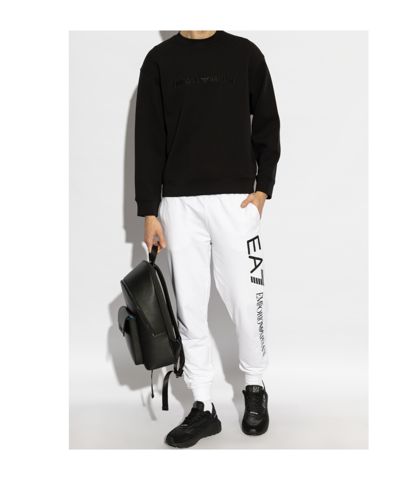 Emporio Armani Long-sleeved Sweater In Black