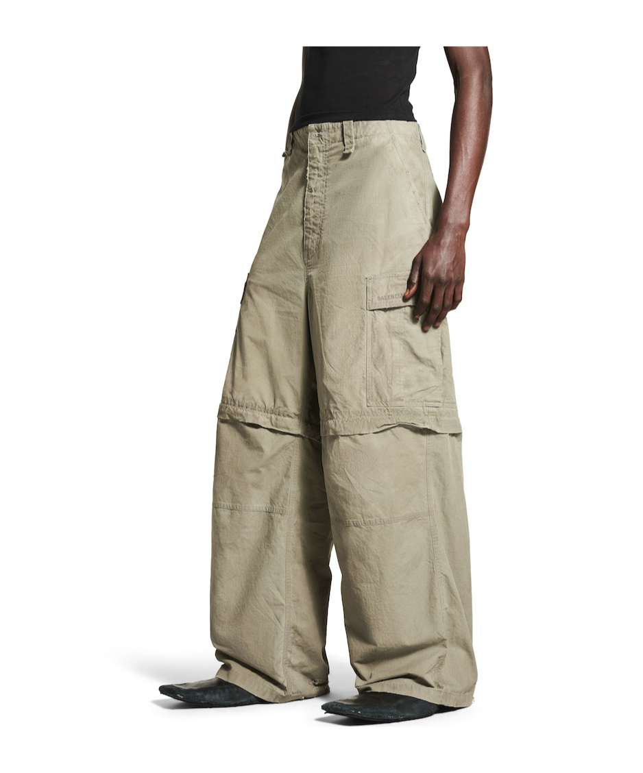 Balenciaga Men's Large Cargo Pants In Dark Beige