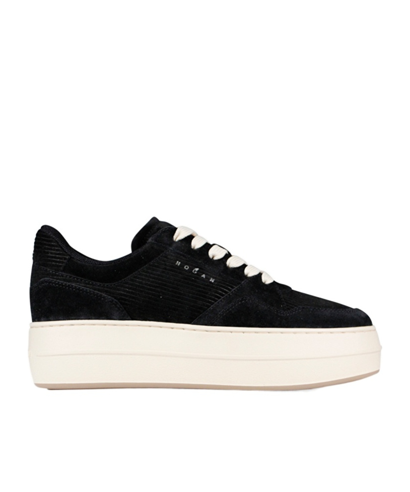 Hogan Skyscraper Suede Platform Sneakers In Black