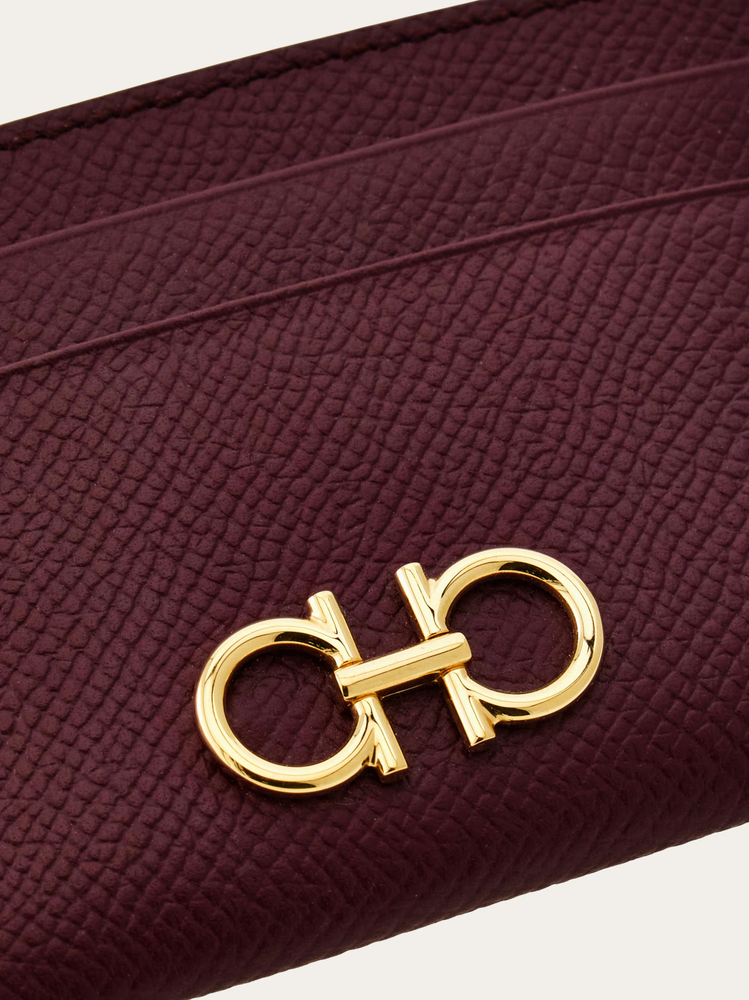 Ferragamo Gancini Credit Card Holder In Purple