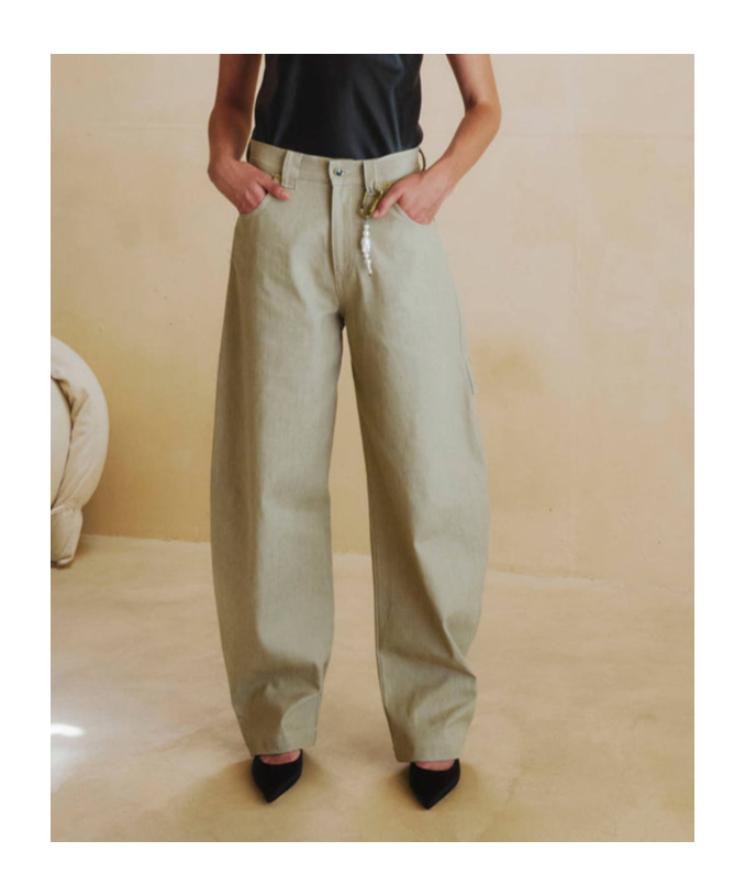 Darkpark Audrey Pants In Beige Cotton In Nude