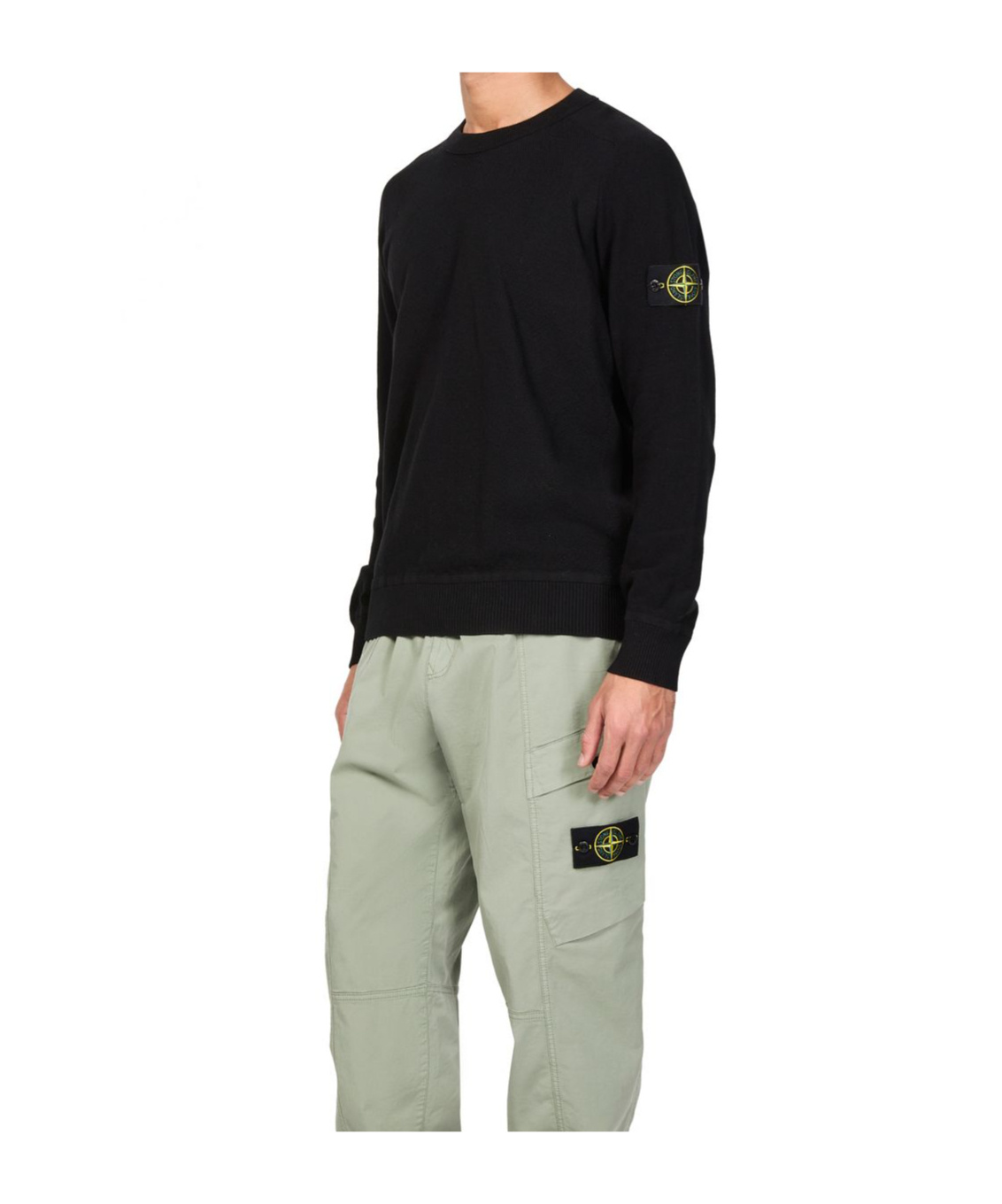 Shop Stone Island Round-neck Sweater In Black