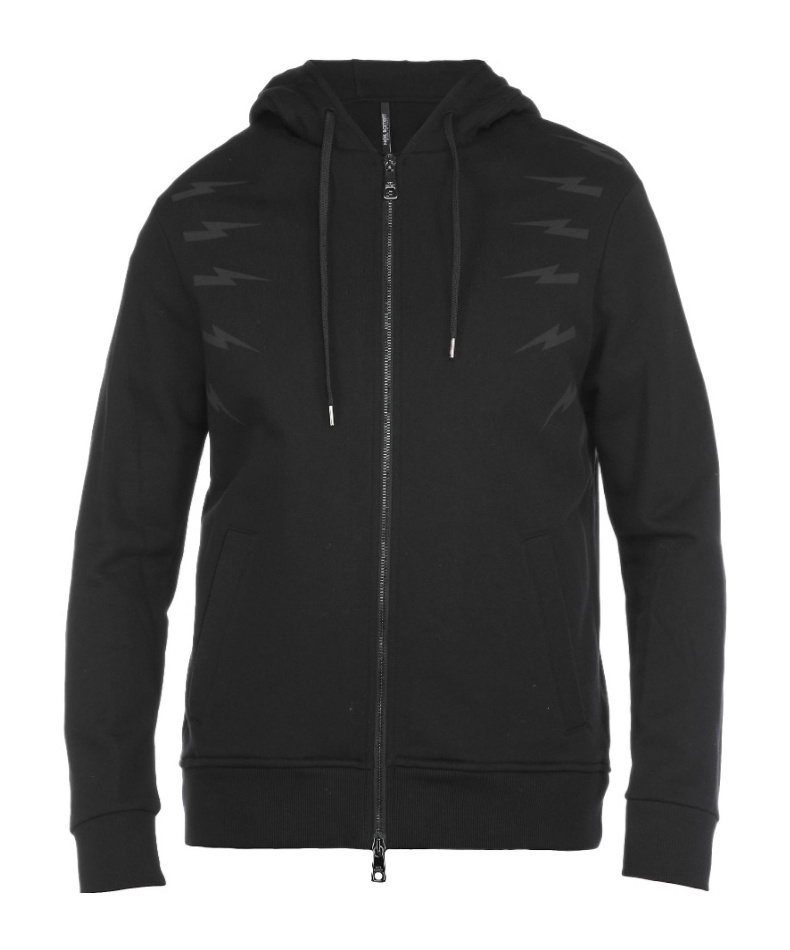 Neil Barrett Hooded Long-sleeved Hoodie In Black