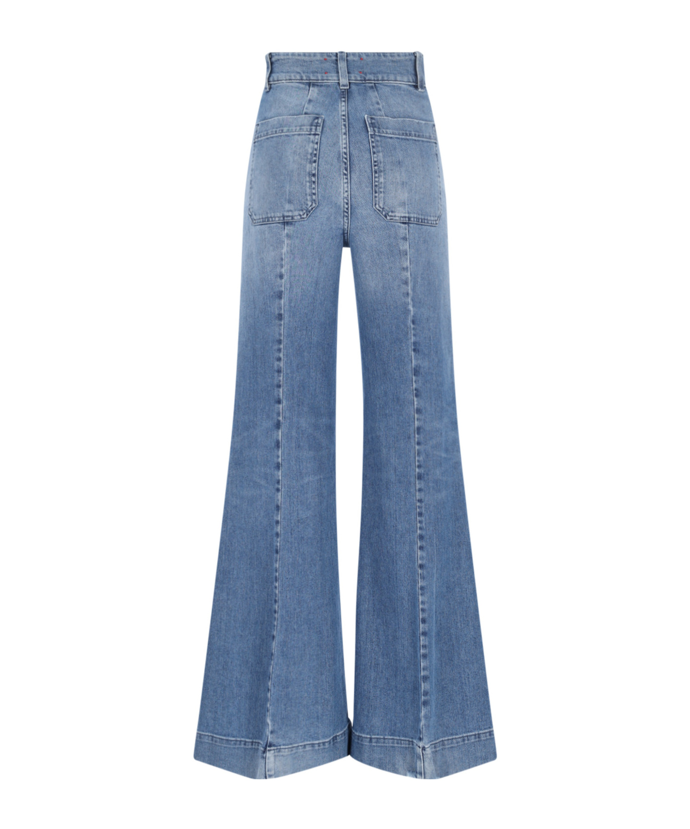 The Seafarer Jane Blue Trousers With Front Pockets And Washed Effect In Cotton Woman In Blue