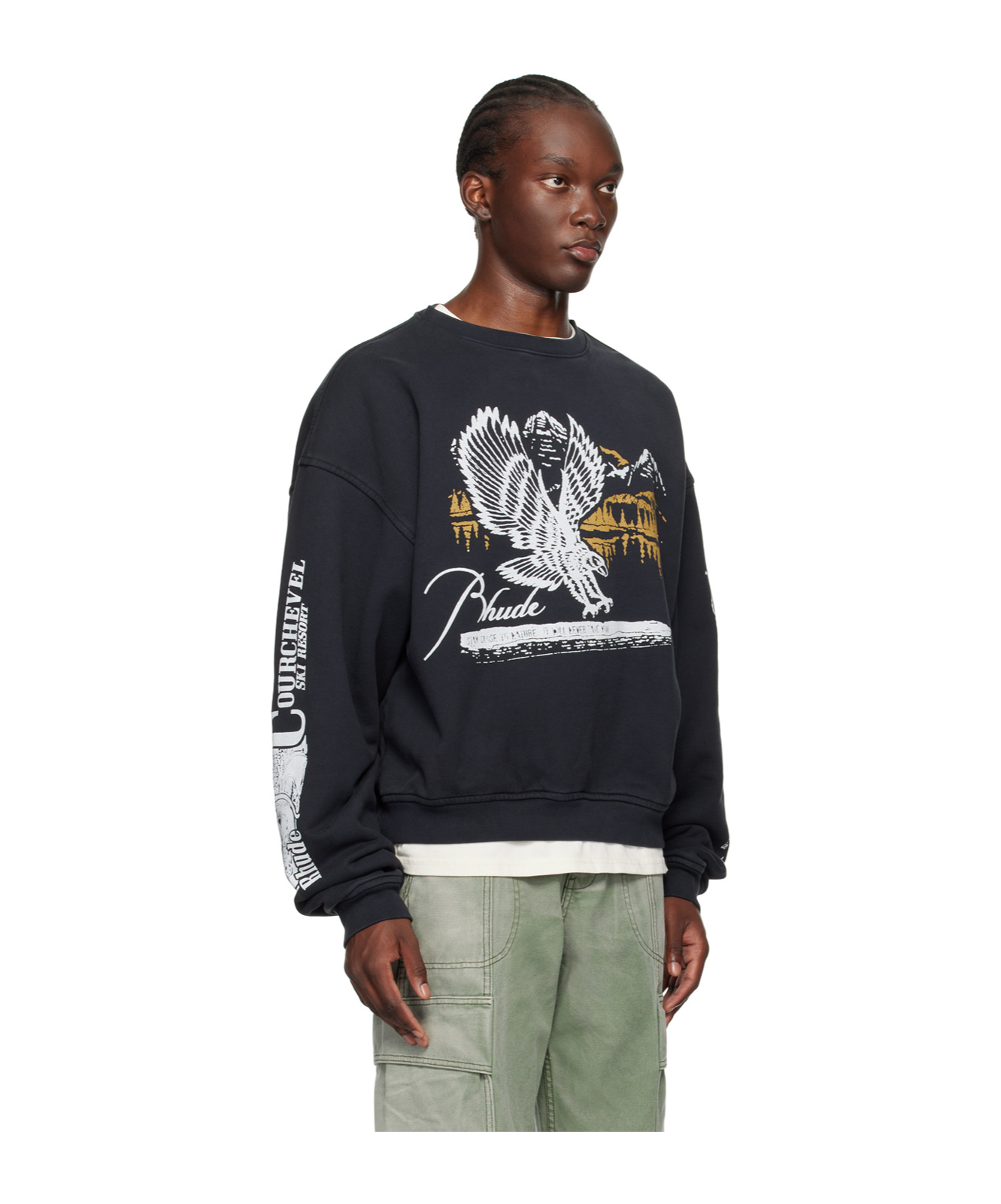 Rhude Pennant Flag Pullover In Black