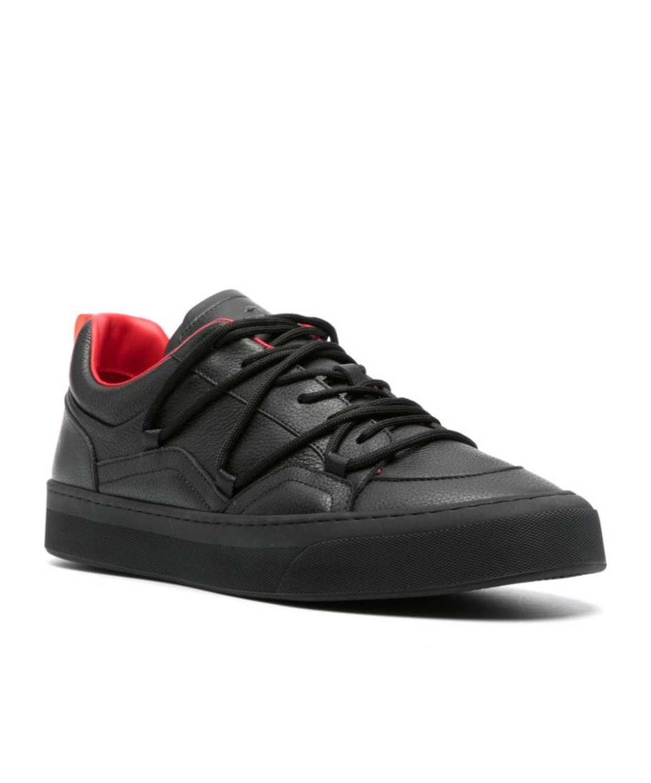 Ferrari Lace-up Low-cut Casual Shoes In Black