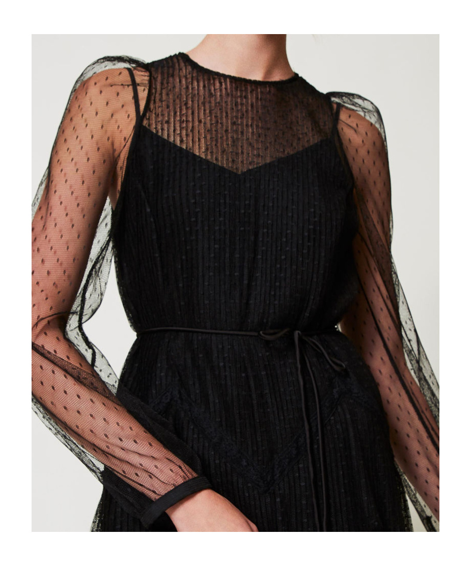 Twinset Twin-set Elegant Polyester Dress Design In Black