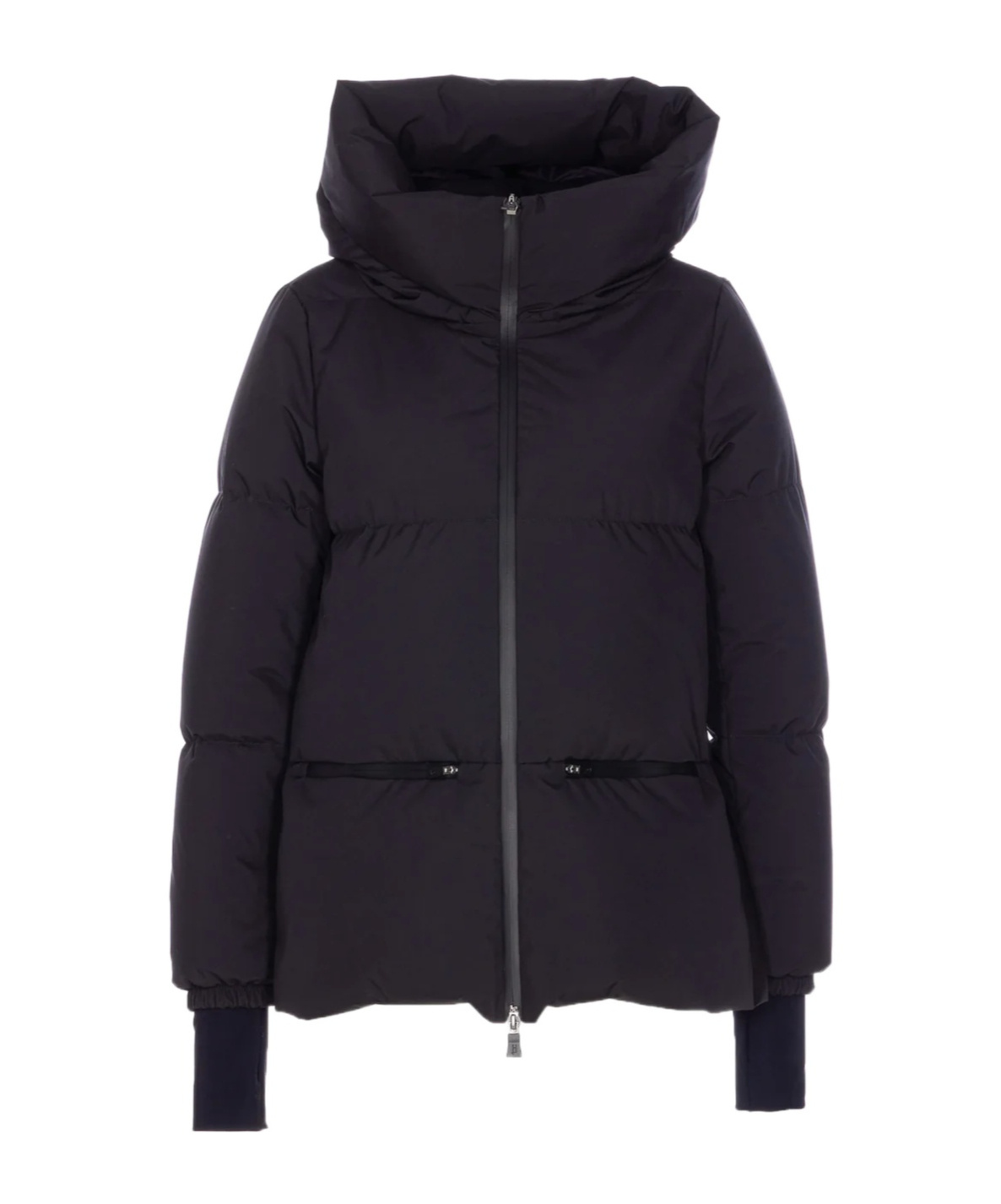 Herno Quilted Polyester Microfiber Jacket With Zip In Blue
