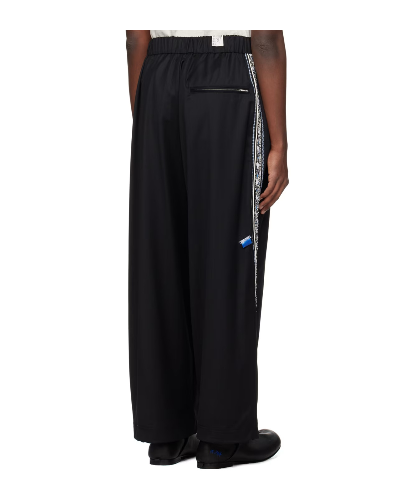 Ader Error Striped Logo Casual Pants In Black