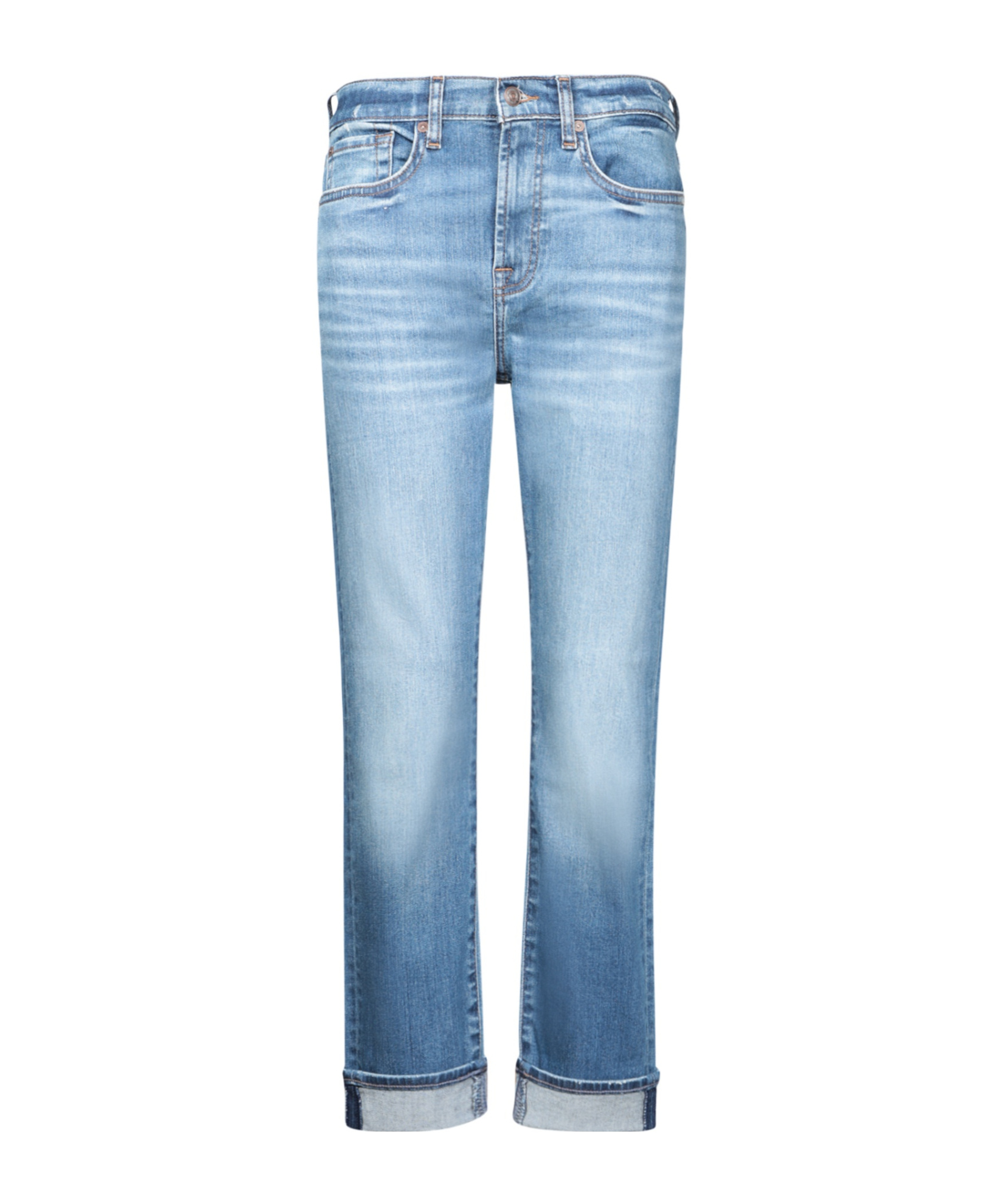 7 For All Mankind Relaxed Skinny Groovy Blue Jeans In Blue