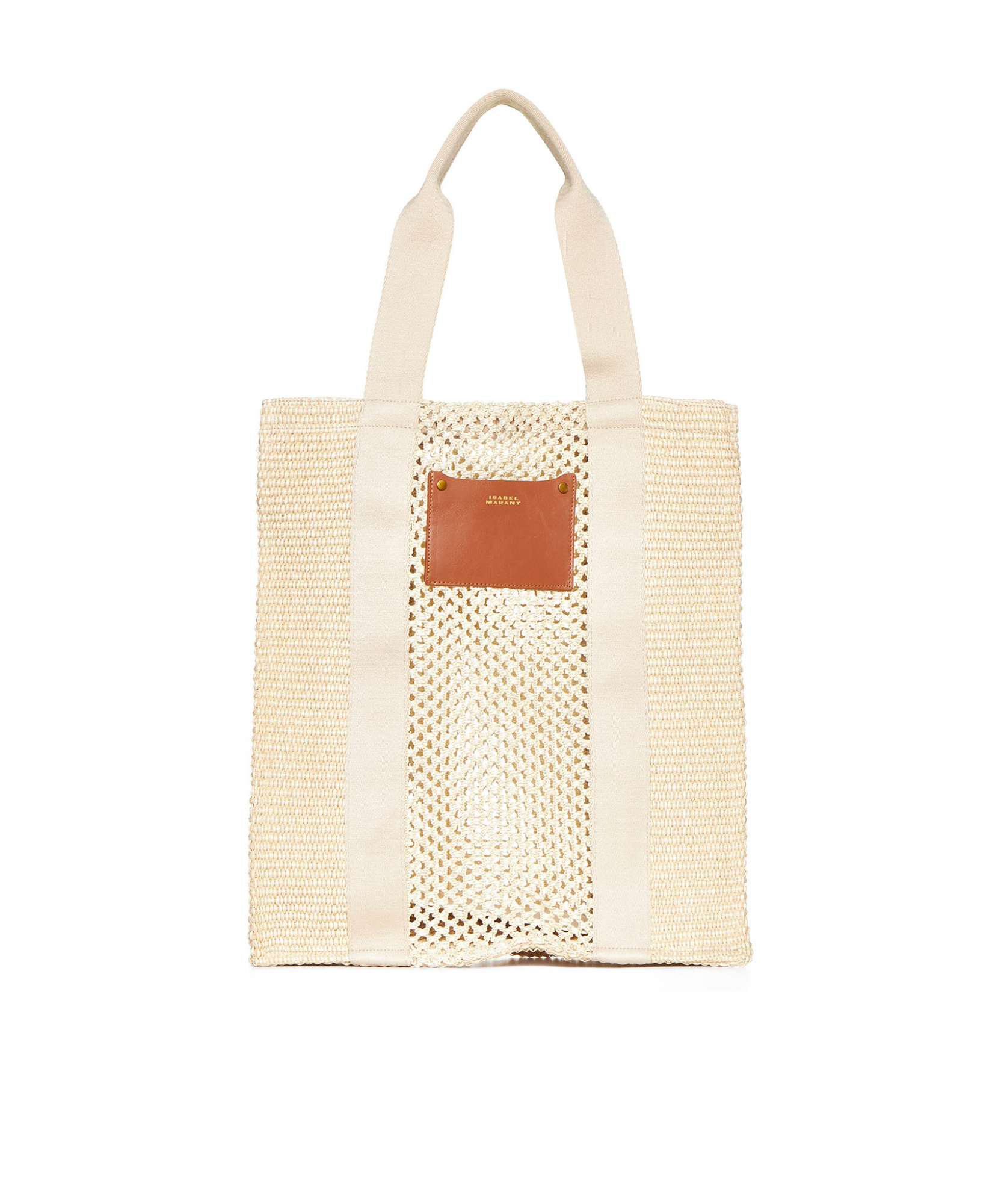 Isabel Marant Aruba Small Beige Raffia Handbag In White