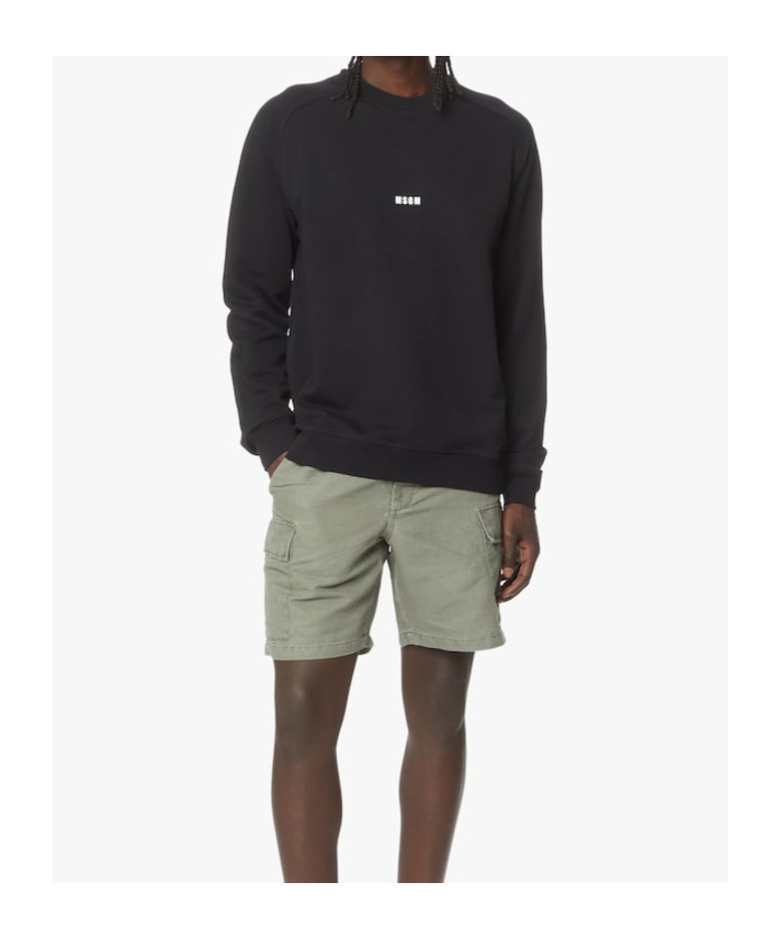 Msgm Long-sleeved Sweater In Black