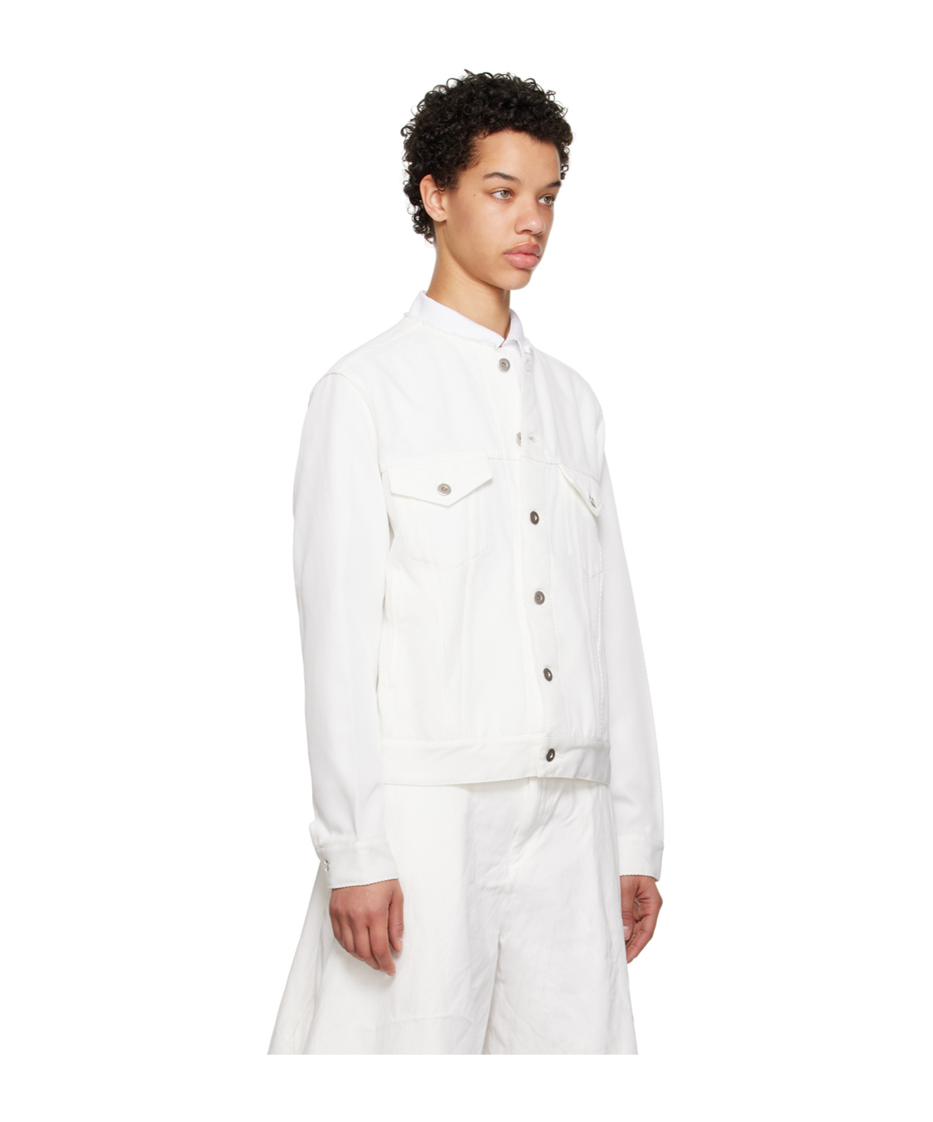 COMME DES GARÇONS RUFFLED ROUND-COLLAR CASUAL JACKET