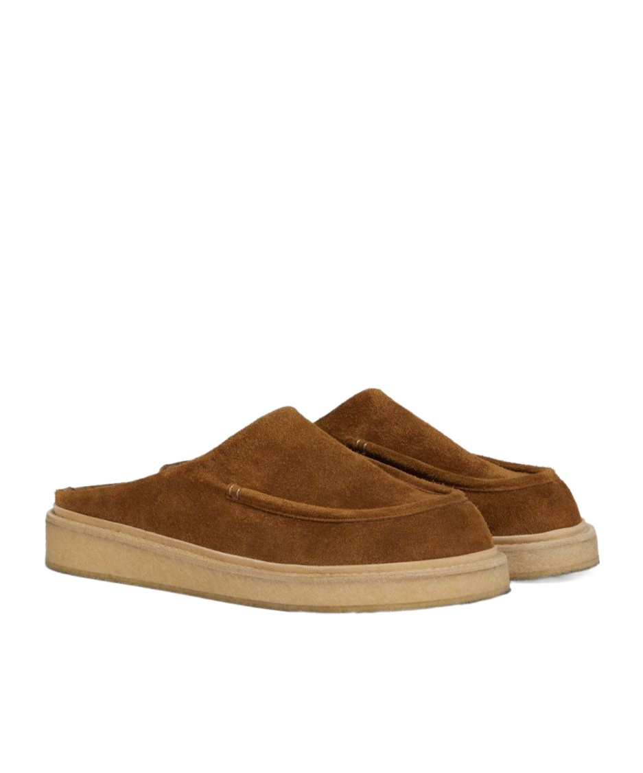 Marni Brown Suede Sabot Slip-on Loafers In Brown