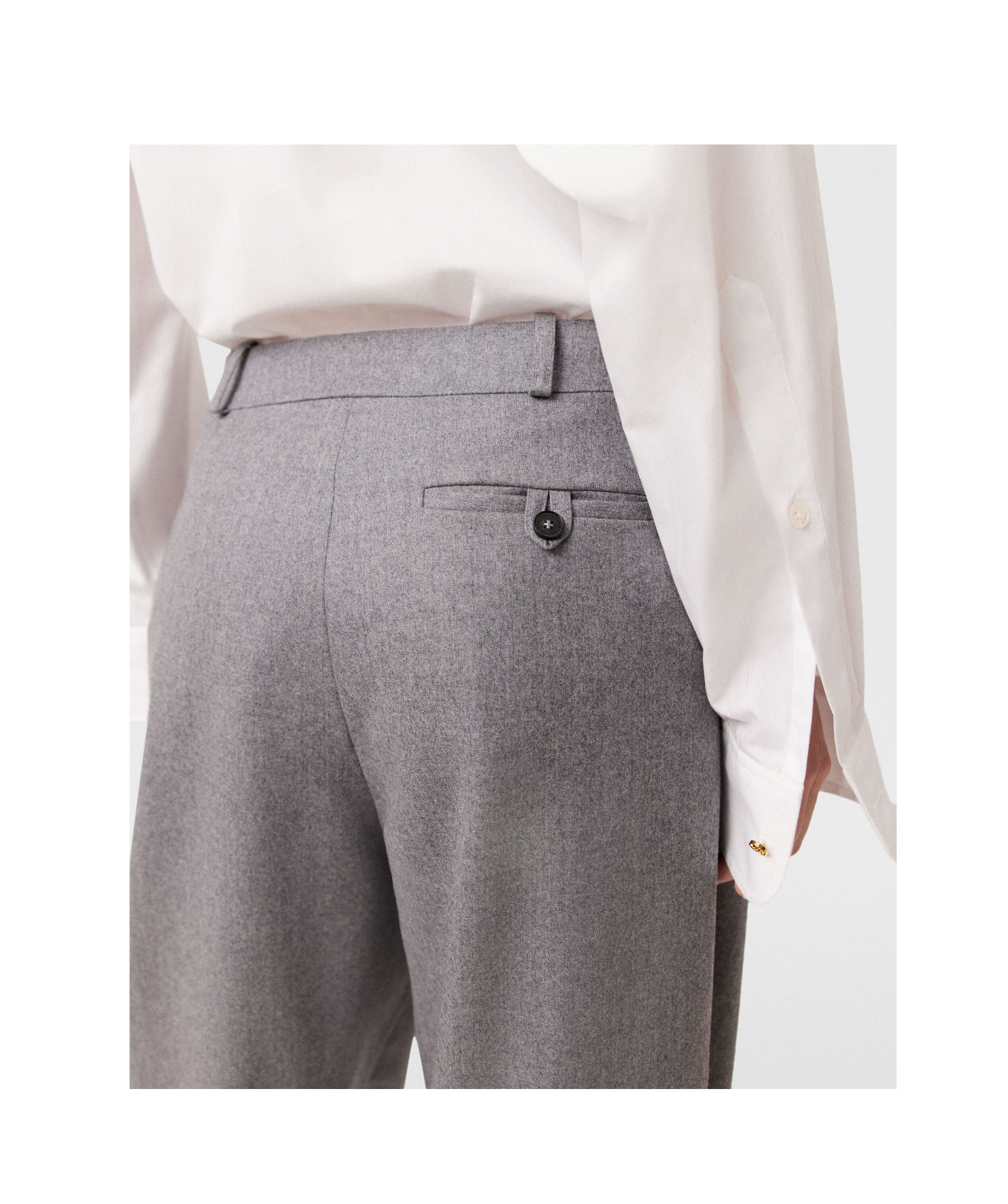 Stella Mccartney Pleated High-rise Wool Pants In Gray