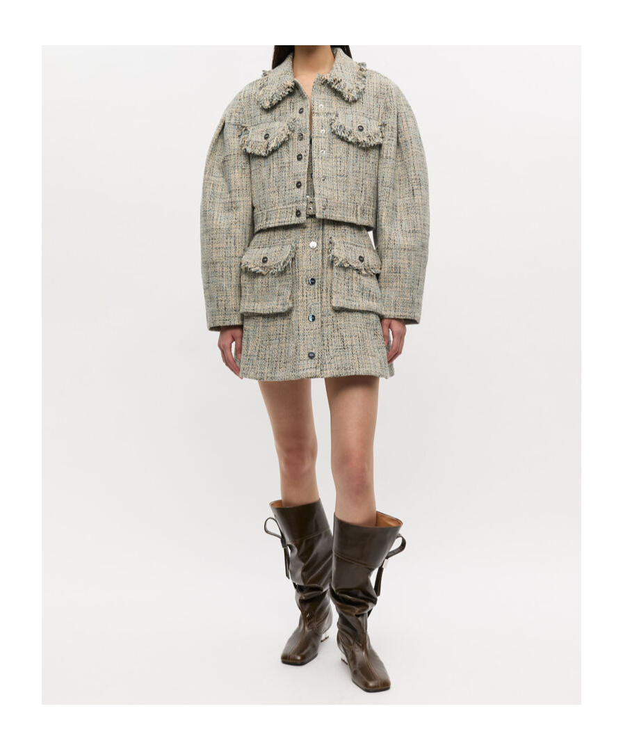 Ganni Slouchy Boot Butterfly In Green