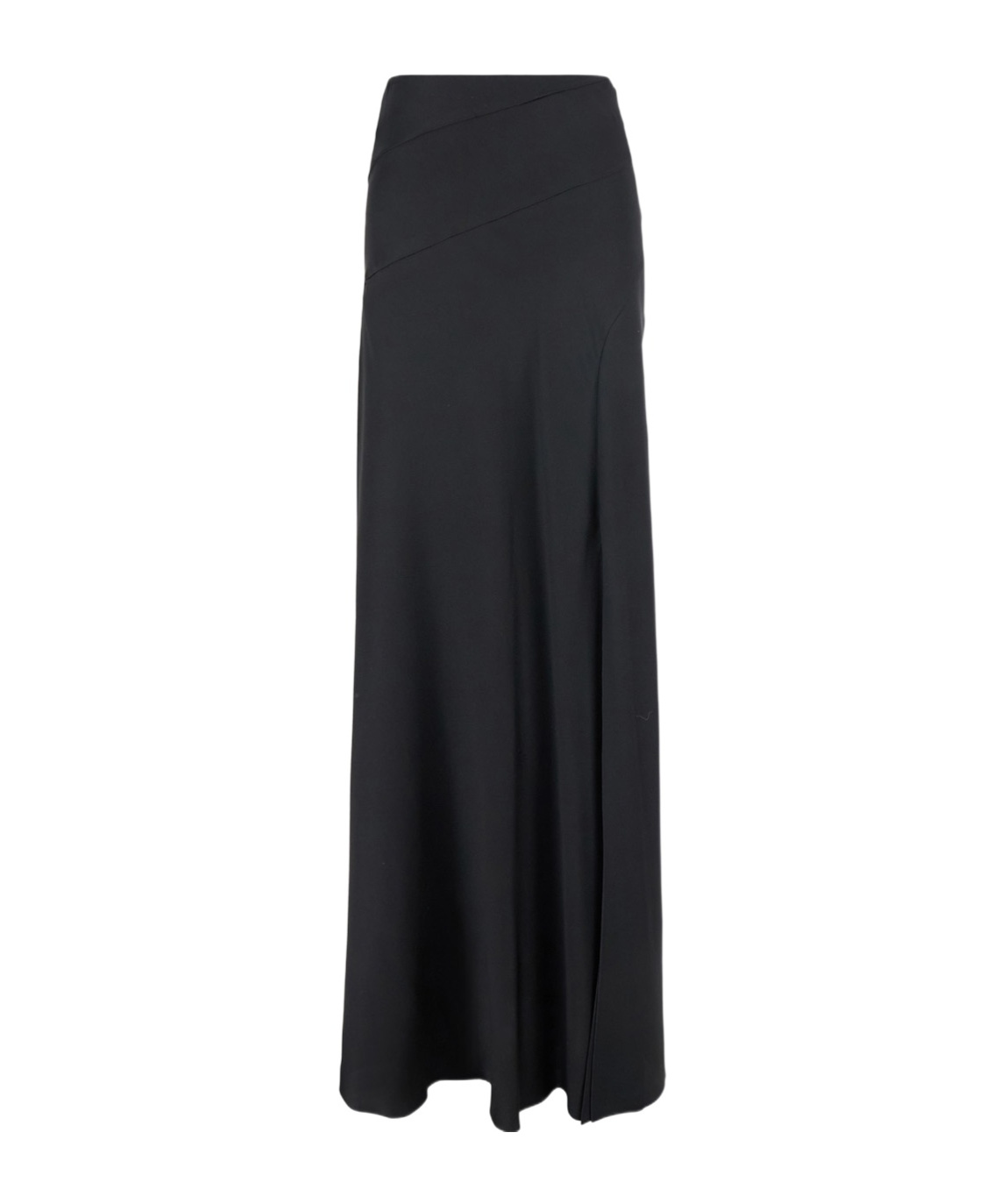 Alberta Ferretti Long Relaxed Black Skirt In Silk Blend Woman In Black