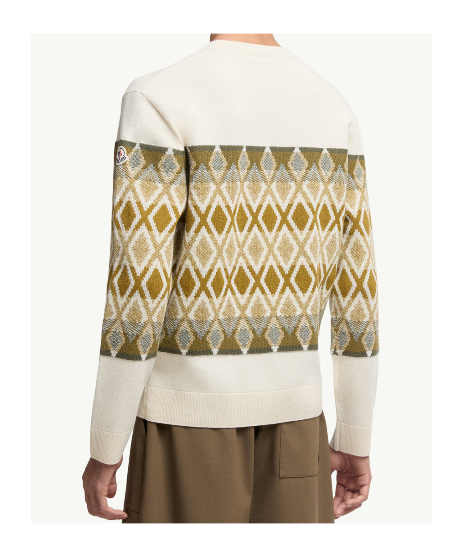 Moncler Fair Isle Virgin Wool Sweater In Neutral