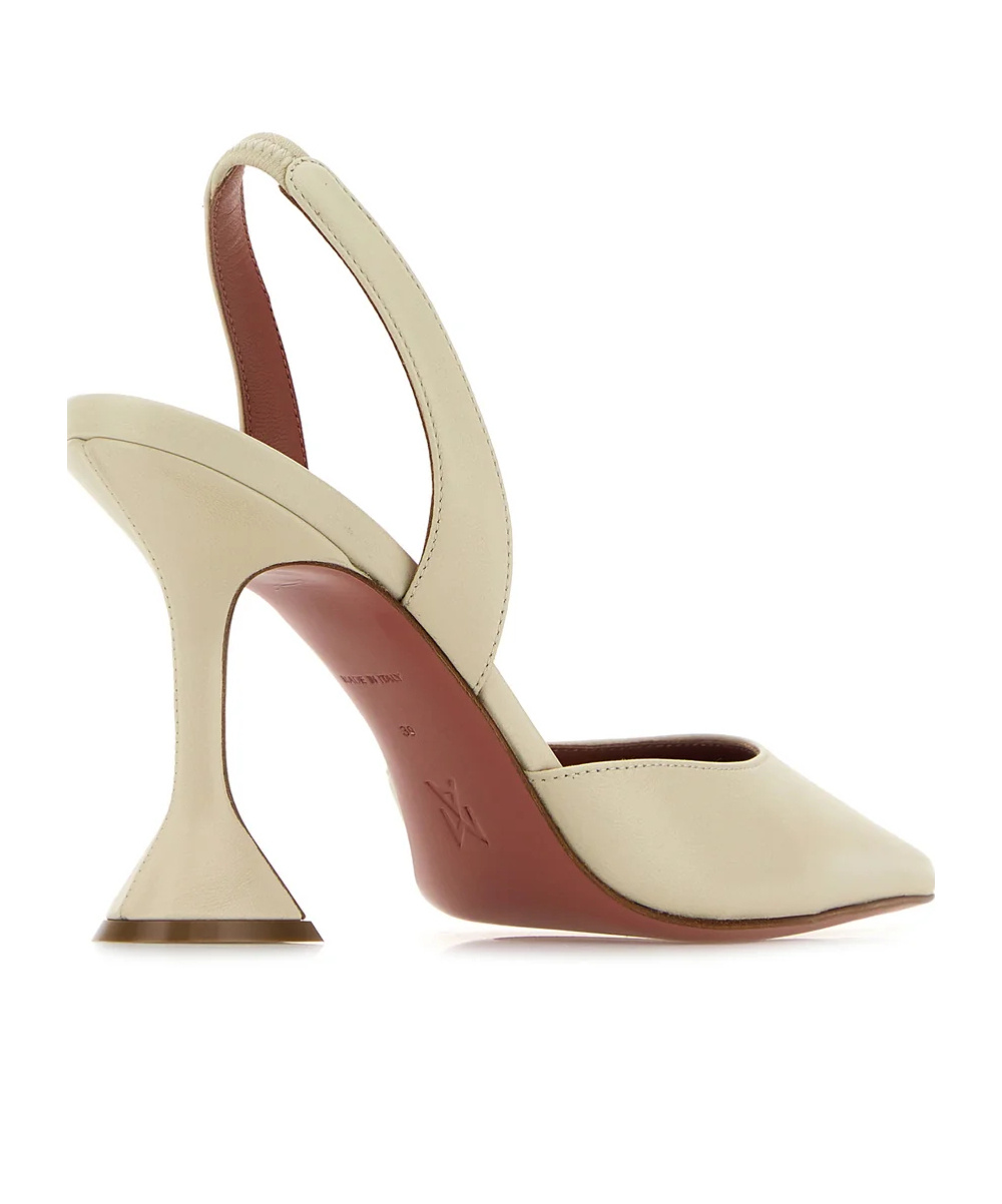 Amina Muaddi Sand Nappa Leather Holli Sling Pumps In Multi