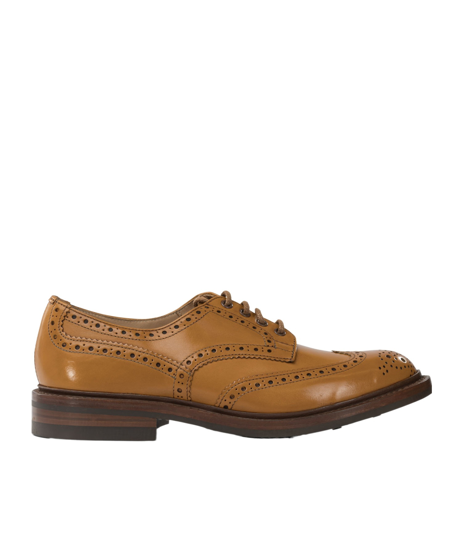 Tricker's Round Toe Brogue Derby Lace-up Shoes In Brown