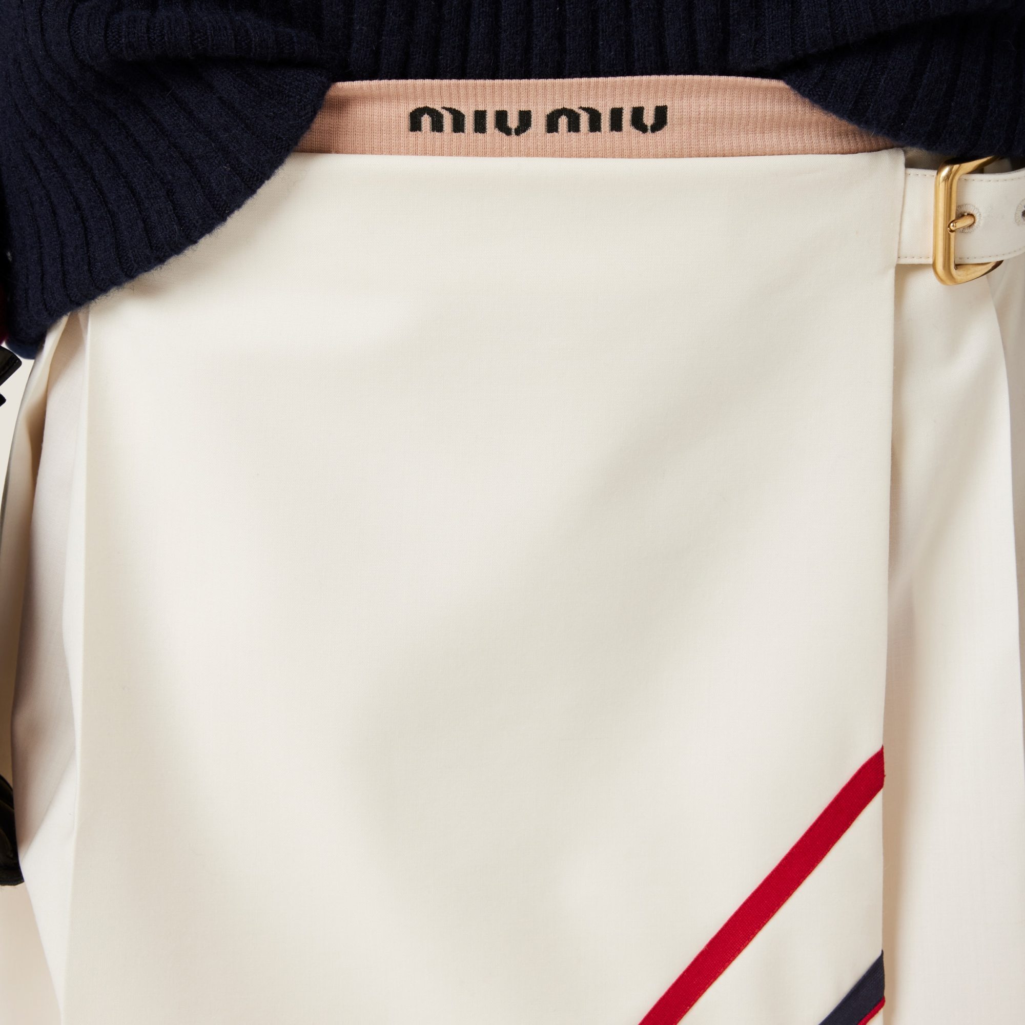 Miu Miu Pleated Mohair Fabric Mini-skirt In White