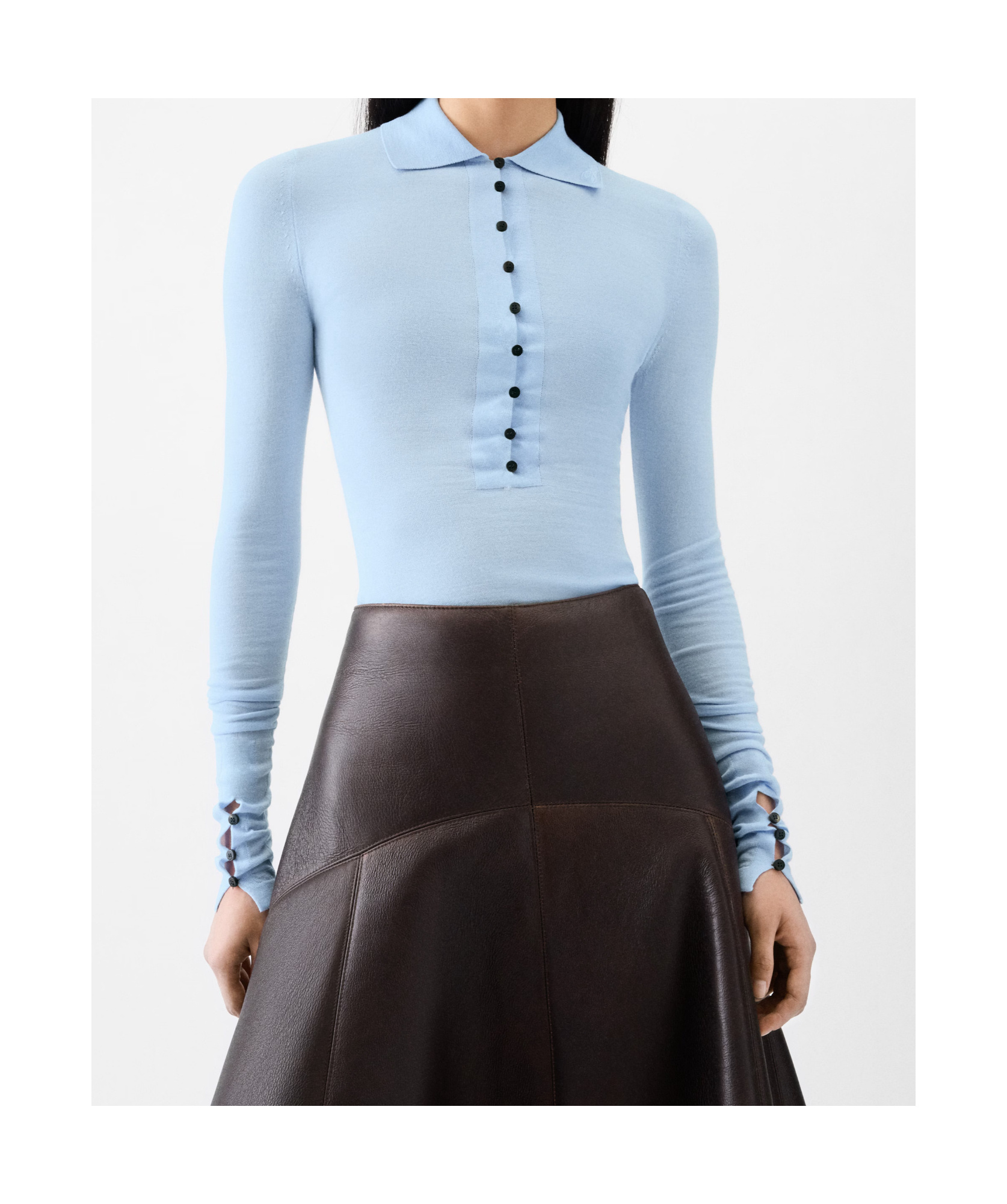 Jacquemus The Merino Long-sleeve Polo Shirt In Blue