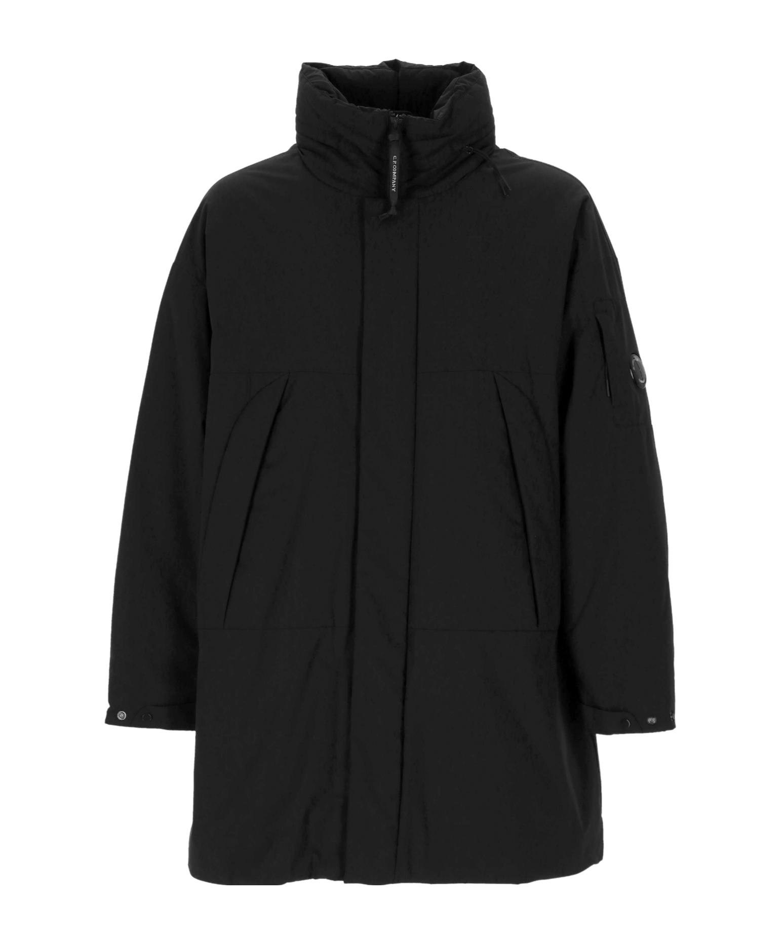 C.p. Company High Collar Casual Jacket In Black