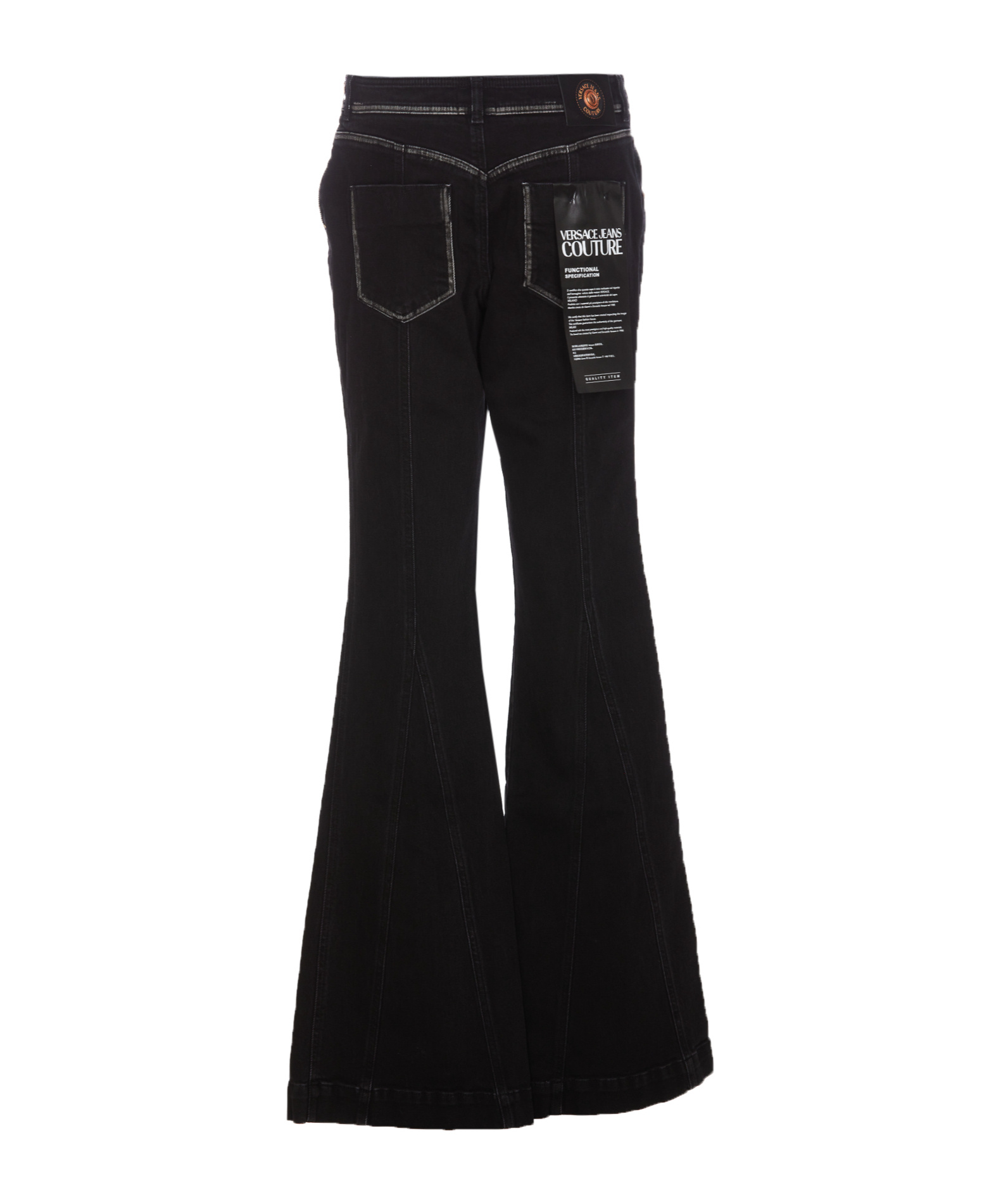 Versace Jeans Couture Logo Patch Flared Jeans In Black