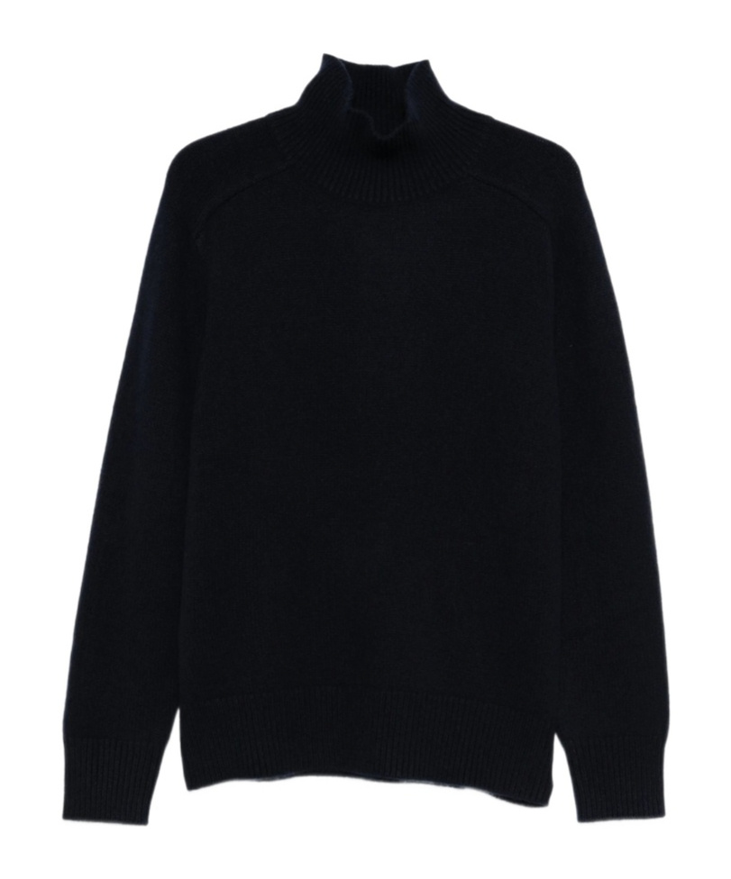 Soft Goat Roll-neck Cashmere Sweater In Blue