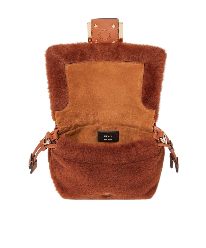 Fendi Brown Shearling Mini-bag In Brown