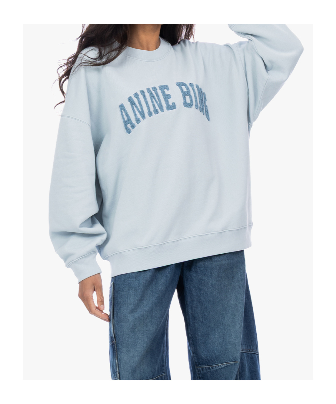Anine Bing Mile Crew Neck Sweater In Blue