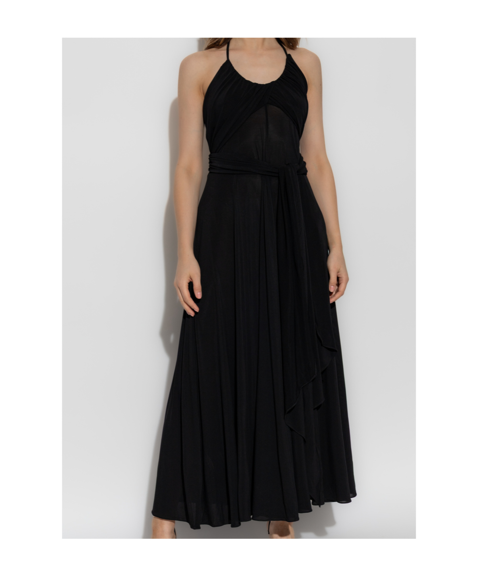 Alaïa Womens Alaia Cross Halterneck Stretch-woven Maxi Dress In Black