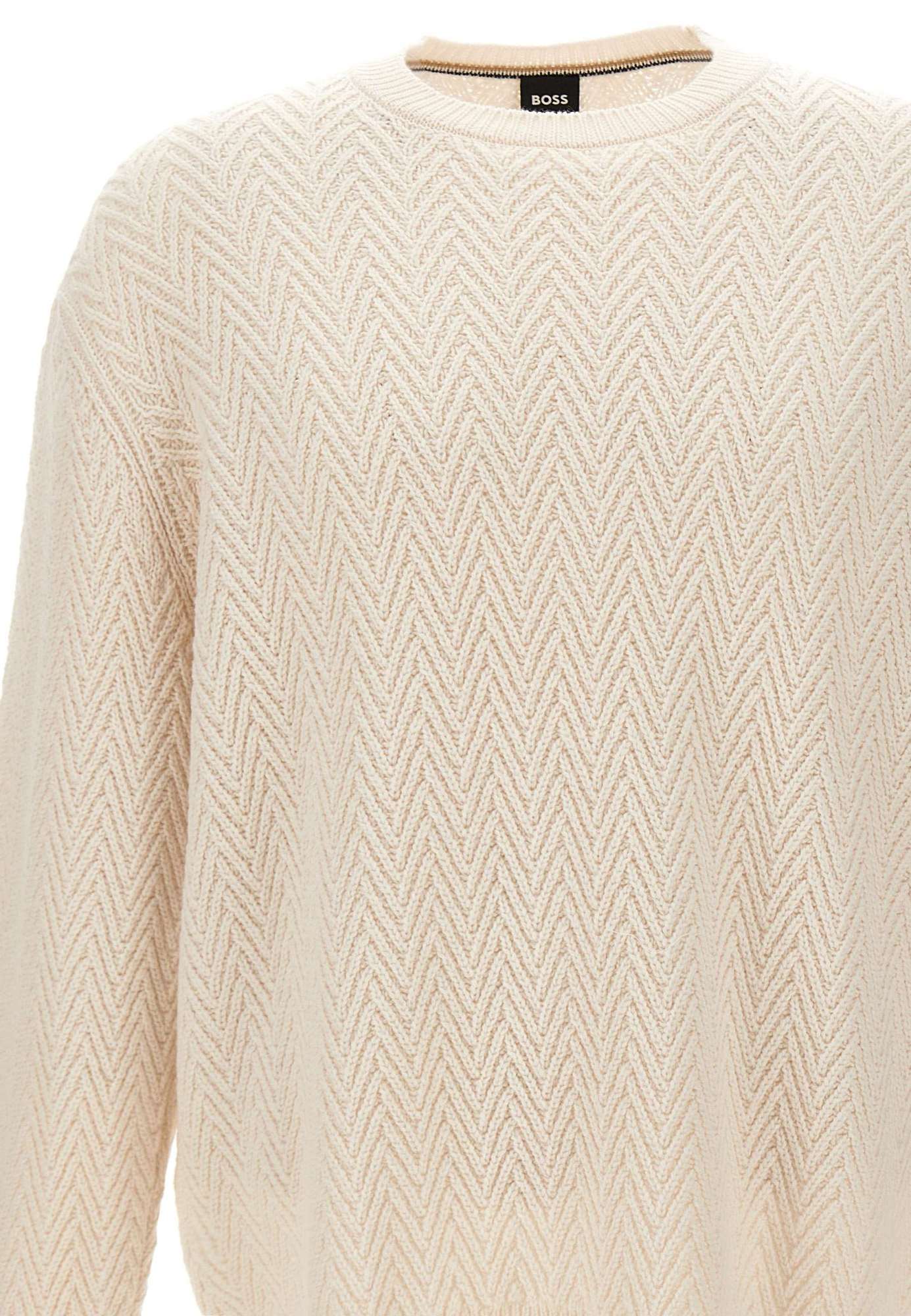 Hugo Boss Long Sleeve Sweater In Brown