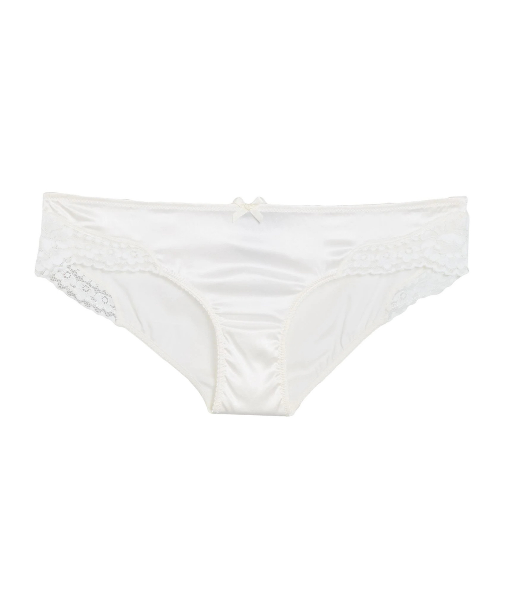 Dolce & Gabbana Simple Solid-color Satin Lace Panties In White