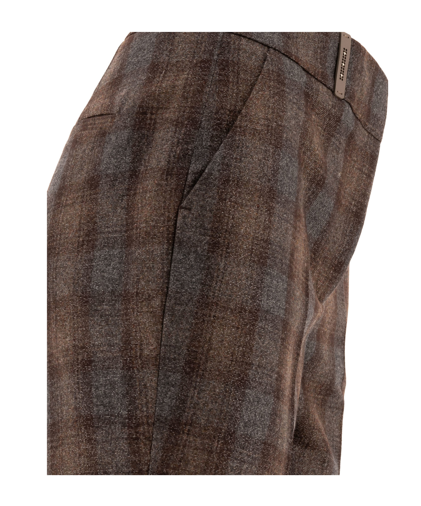 Peserico Check Wool Trousers In Black