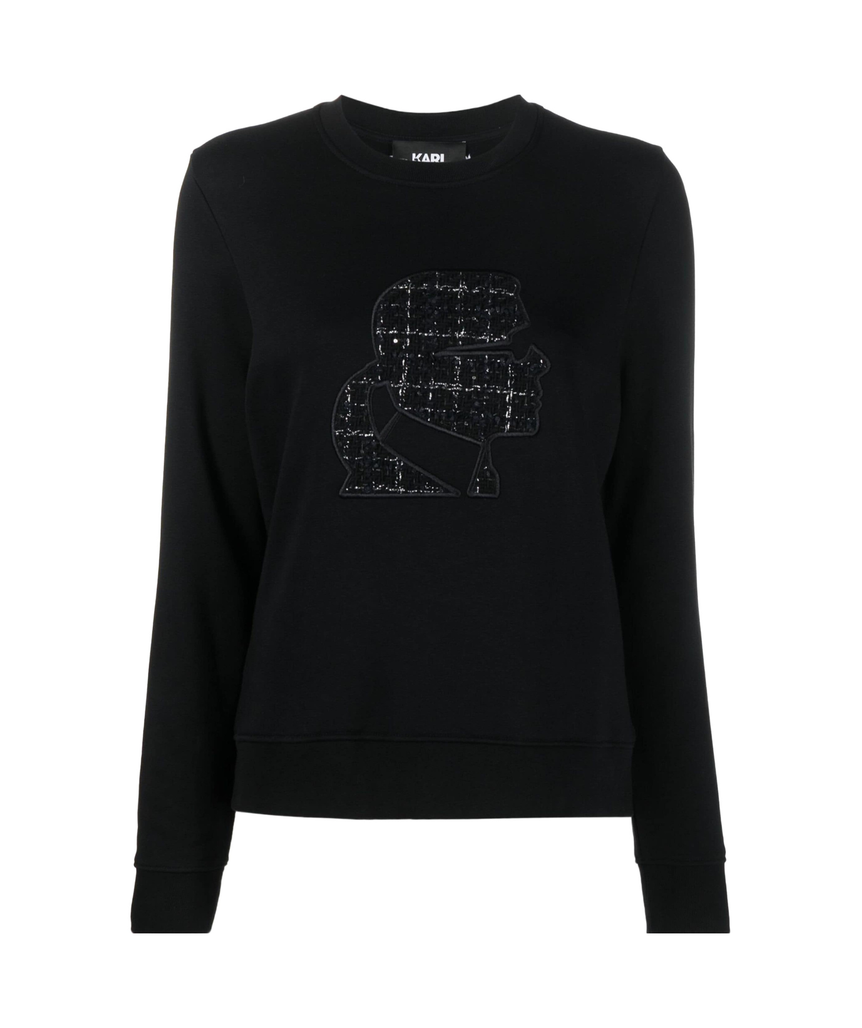 Karl Lagerfeld Woman Sweatshirt Black Size L Organic Cotton In Black