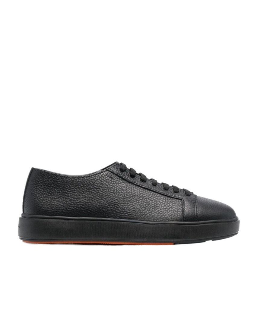 Santoni Dames Sneakers In Black Leather In Black