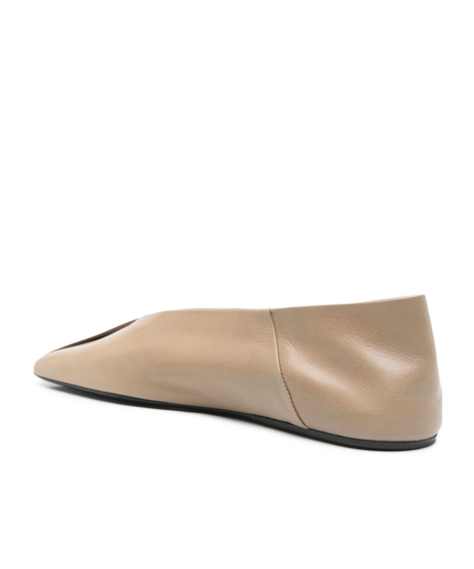 Jil Sander Sandy-colored Leather Ballet Flats In Nude