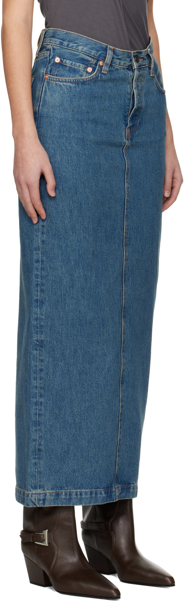 Wardrobe.nyc Denim Column Maxi Skirt