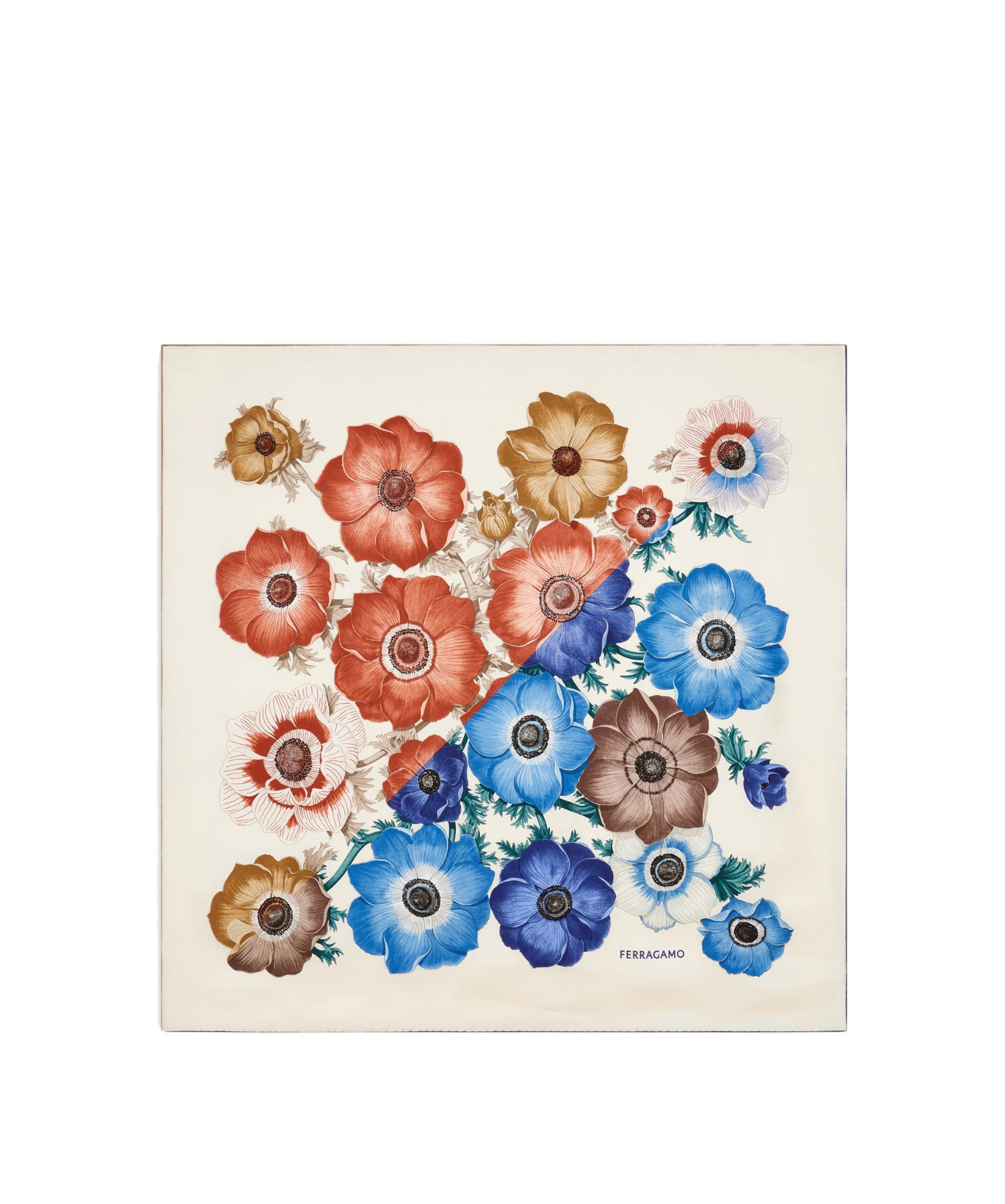 Ferragamo Anemone-print Silk Scarf