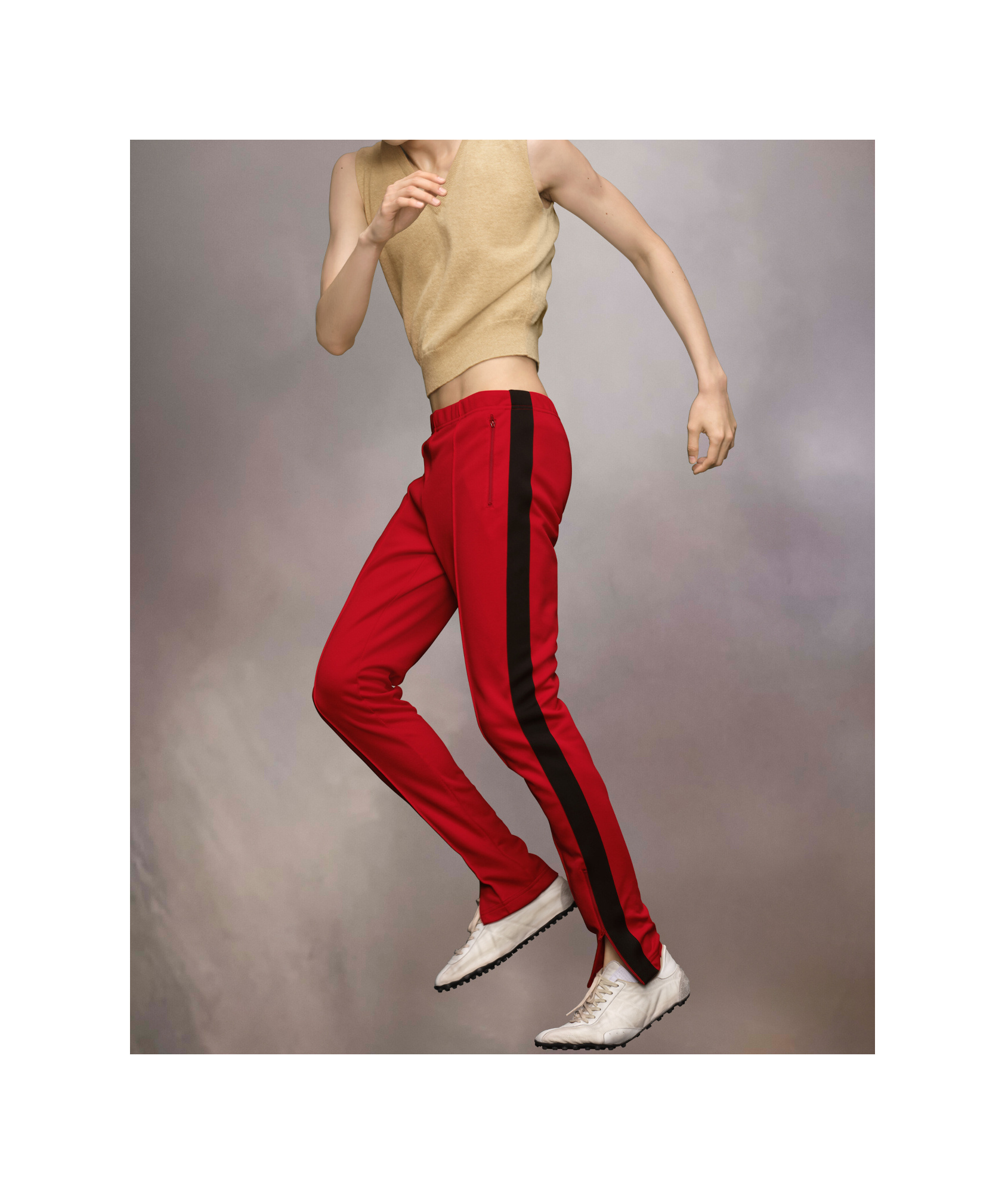 Maison Margiela Side-stripe Track Pants In Red