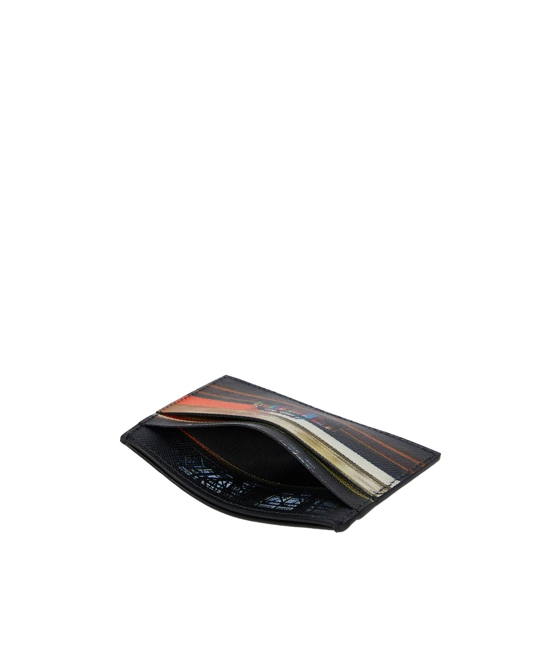 Paul Smith 'commuter Mini' Print Card Holder Black In Green