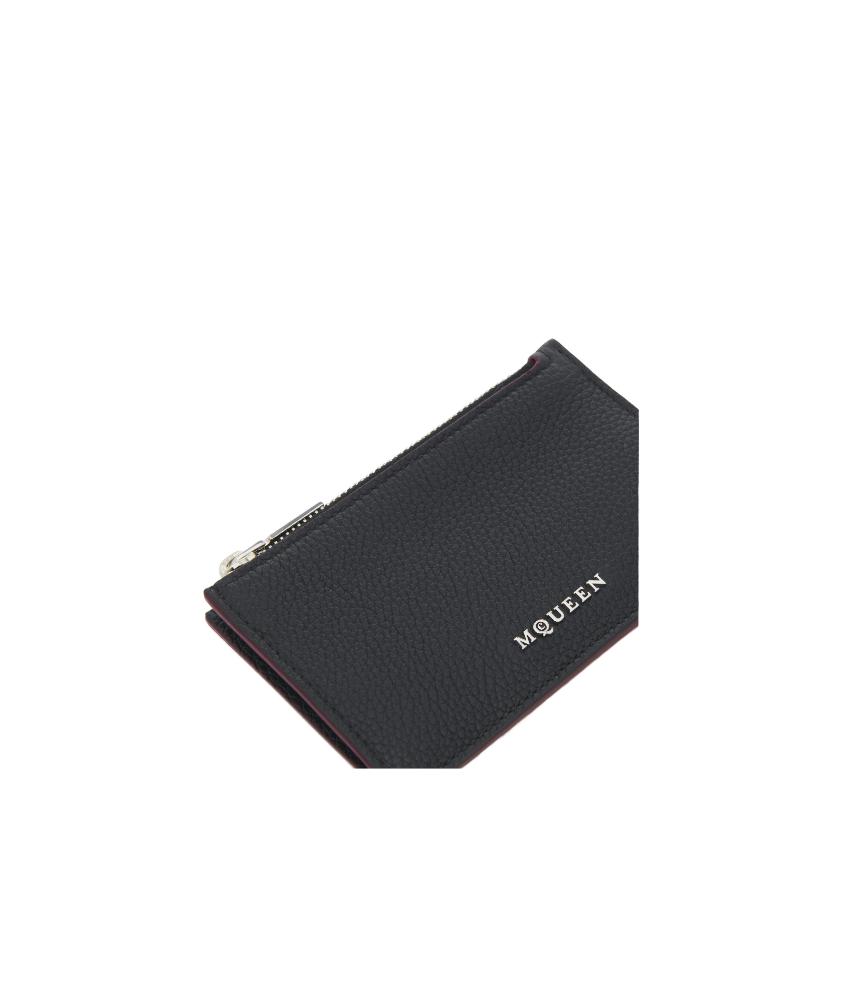 Alexander Mcqueen Sling Zipper Card Bag In Black