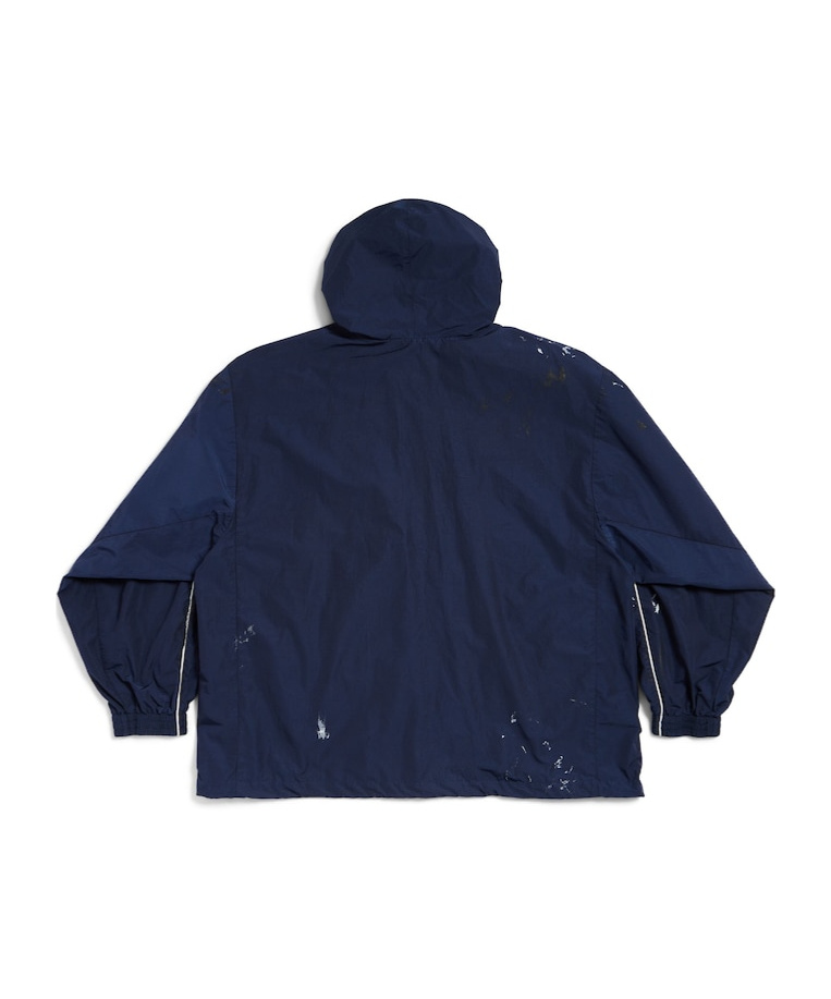 Balenciaga Hooded Jacket In Navy Blue